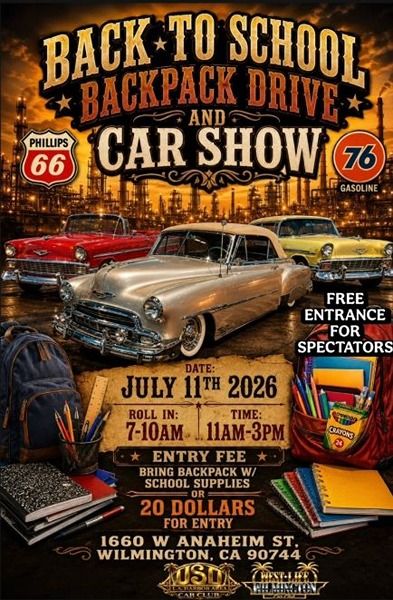 Back to School Backpack Drive Car Show.